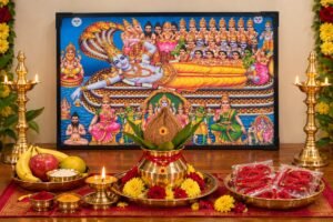 Premium Anantha Padmanabha Swamy Matt Finish Photo Frame | Anantha Vratam Puja Frame | 8 x12 Inches Landscape
